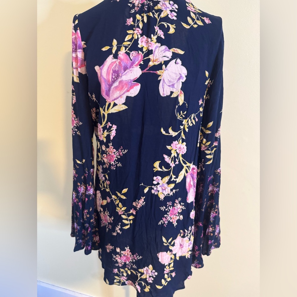 NWT Free People Tate Floral Midnight Combo Tunic Dress Size XS - Picture 5 of 8
